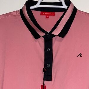 REDVANLY GOLF PERFORMANCE BATSON PINK PEONY RIBBED COLLAR POLO SHIRT XL NWT